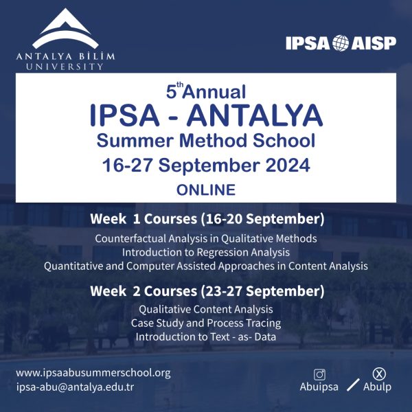 5. IPSA – Antalya Araştırma Yöntemleri Yaz Okulu 