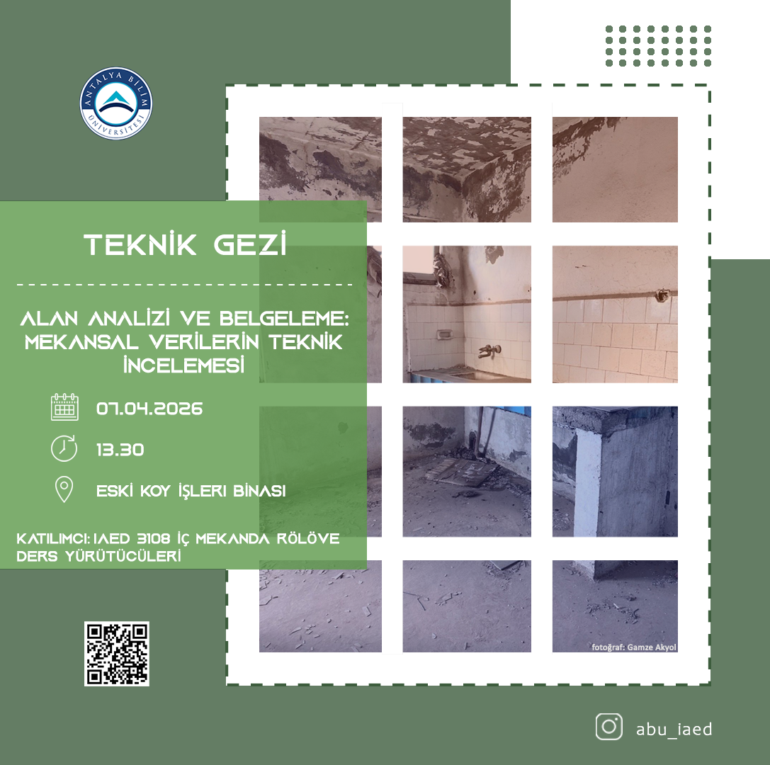 07.04.2026 | Alan Analizi ve Belgeleme Mekansal Verilerin Teknik İncelemesi