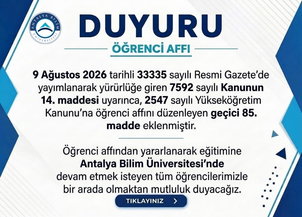ÖĞRENCİ AFFI DUYURUSU